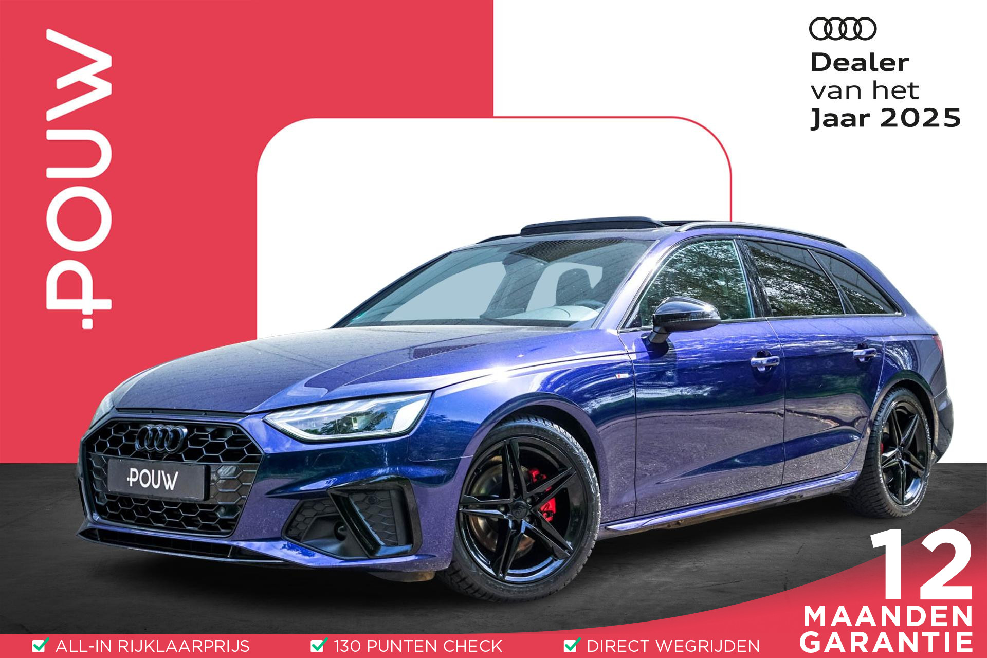 Audi A4 Avant 35 TFSI 150pk MHEV S Edition | Panoramadak | Trekhaak | Matrix LED | Adapt. Cruise Control | Optiek Zwart