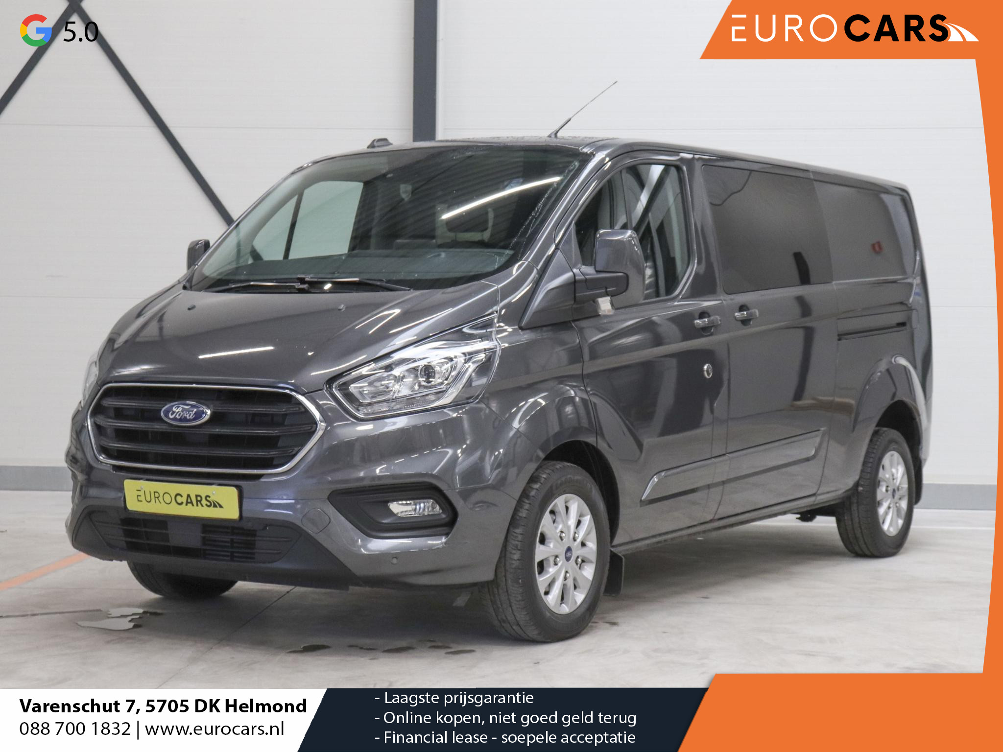 Ford Transit Custom 300 2.0 TDCI L2H1 Trend Dubbele Cabine Automaat  Airco Navigatie Cruise Camera Parkeersensoren