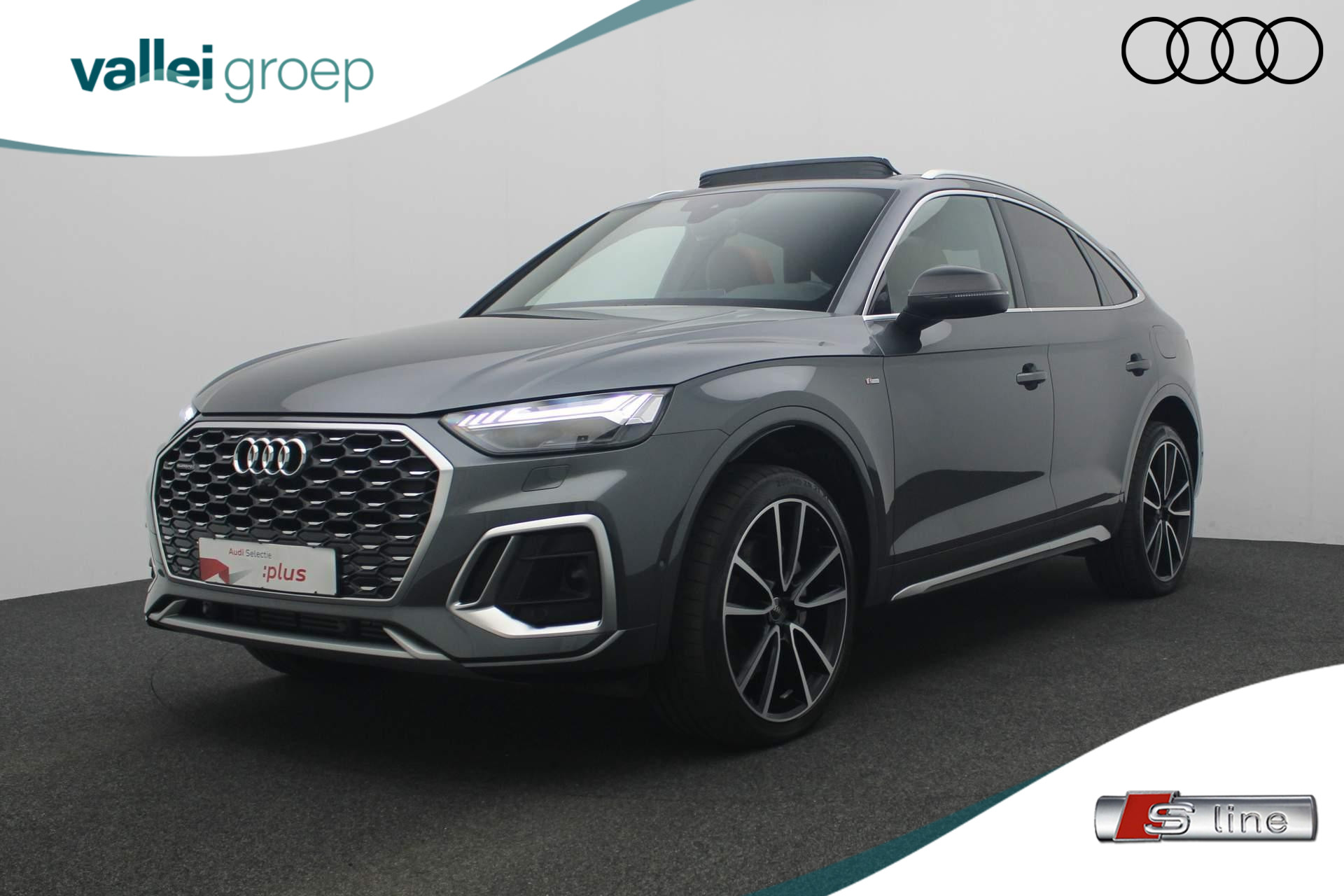 Audi Q5 Sportback 50 TFSI e 299PK S-tronic S edition | Pano | Leder | B&O | Matrix LED | Geheugenstoel | 360 Camera | Navi | Stoelverwarming | ACC | Keyless