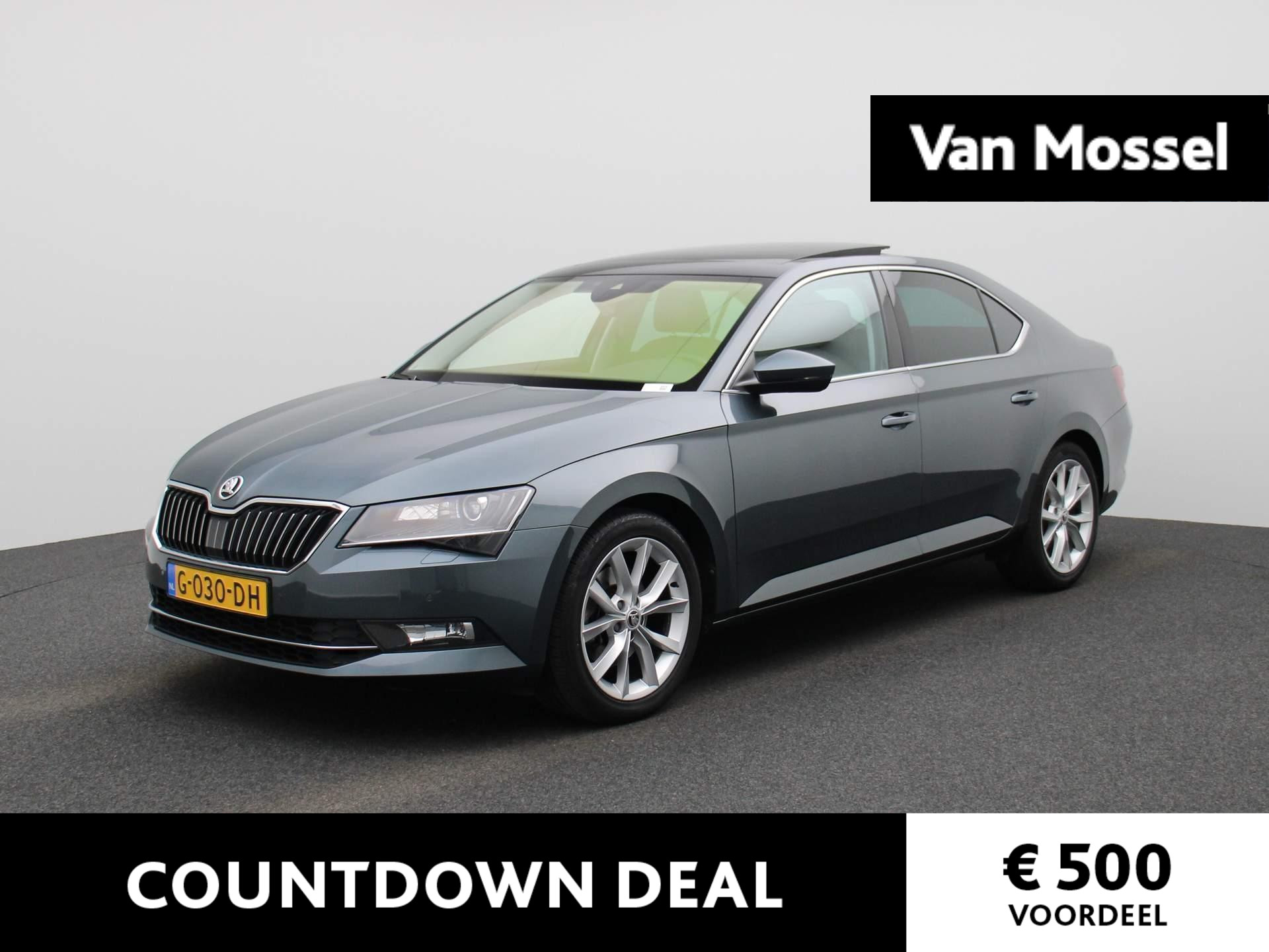 Škoda Superb 1.5 TSI ACT Business Edition 150 PK | AUTOMAAT | HALF LEDER | NAVIGATIE | PANORAMADAK | VOORRUIT VERWARMING | CAMERA | PARKEERSENSOREN | LICHTMETALEN VELGEN | STOELVERWARMING | TREKHAAK | ELEKTRISCH VERSTELBARE STOELEN | CLIMATE CONTROL | CANTON SOUND SYSTEM |