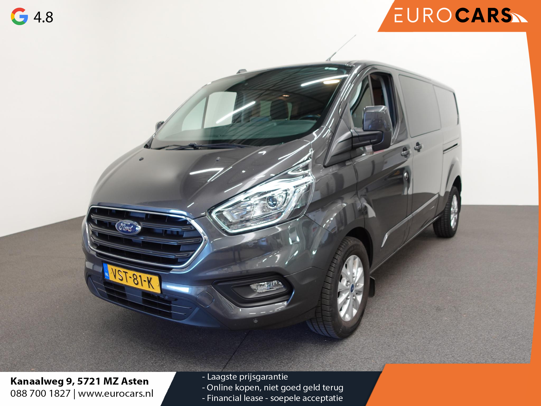 Ford Transit Custom 300 2.0 TDCI L2H1 Limited Dubbele Cabine Automaat Navi Airco 2x schuifdeuren  Trekhaak Parkeersensoren Carplay