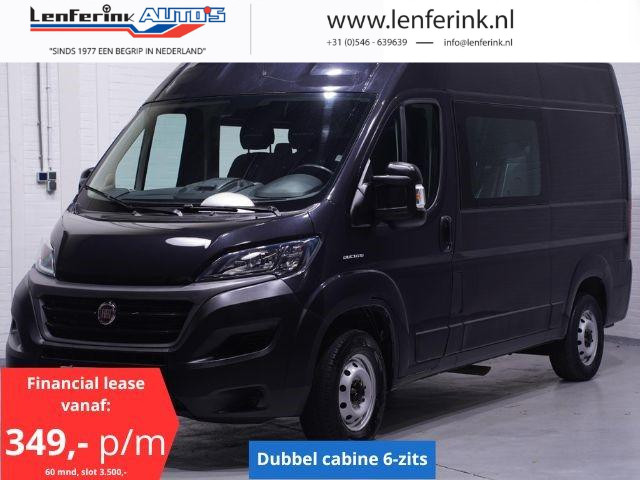 Fiat Ducato 2.3 MultiJet 120 pk Dubbel Cabine L2H2 Navi Camera, Cruise Control, Trekhaak 2.500 kg, 6-Zits, NAP