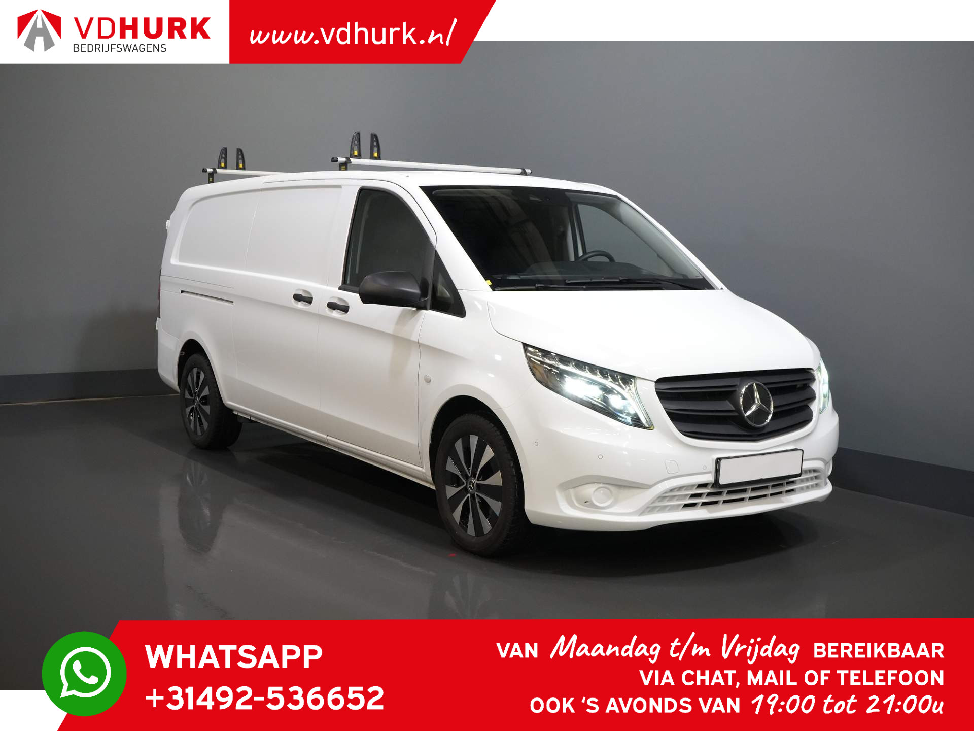 Mercedes-Benz Vito 119 CDI Aut. L3 (DEMO) Standkachel/ Inrichting/ LED/ Stoelverw./ CarPlay/ Camera/ Navi/ LMV/ Cruise/ PDC/ Trekhaak