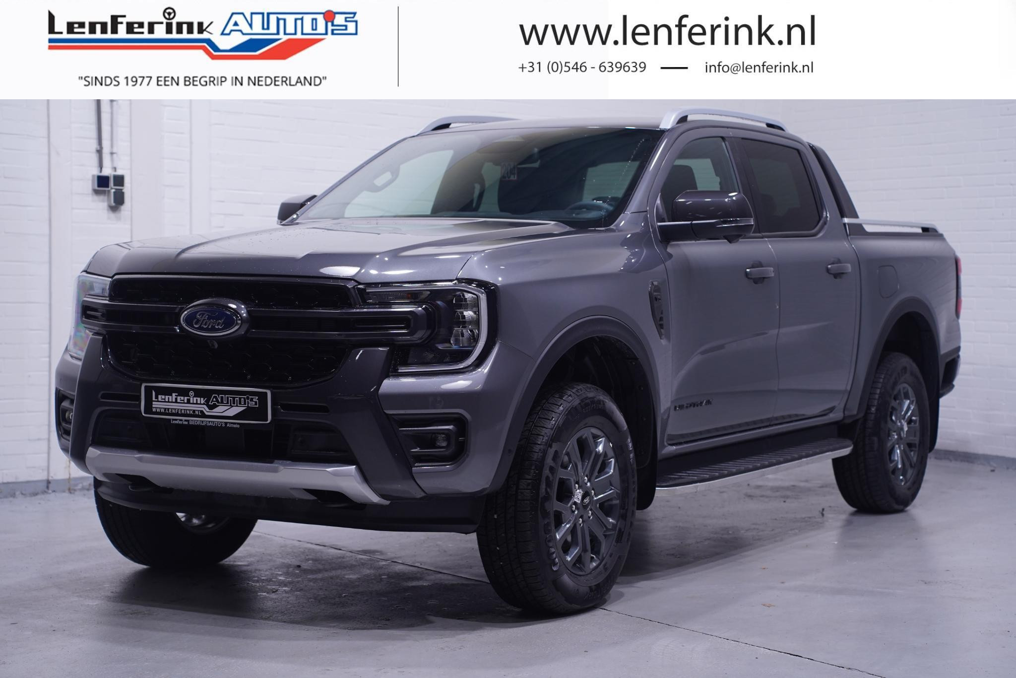 Ford Ranger 3.0 TDCi 240 pk V6 Wildtrack 2-Zits Navi, LED, Elek. Rollcover Laadruimte, 360 Camera, Leder Zwart, Trekhaak 3.500 kg, Nieuw