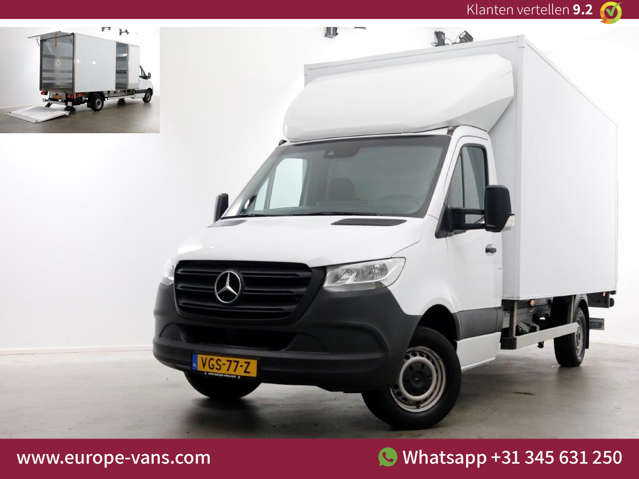 Mercedes-Benz Sprinter 314 CDI 143pk E6 Bakwagen met laadklep en zijdeur L440 1045kg laadverm. 09-2020