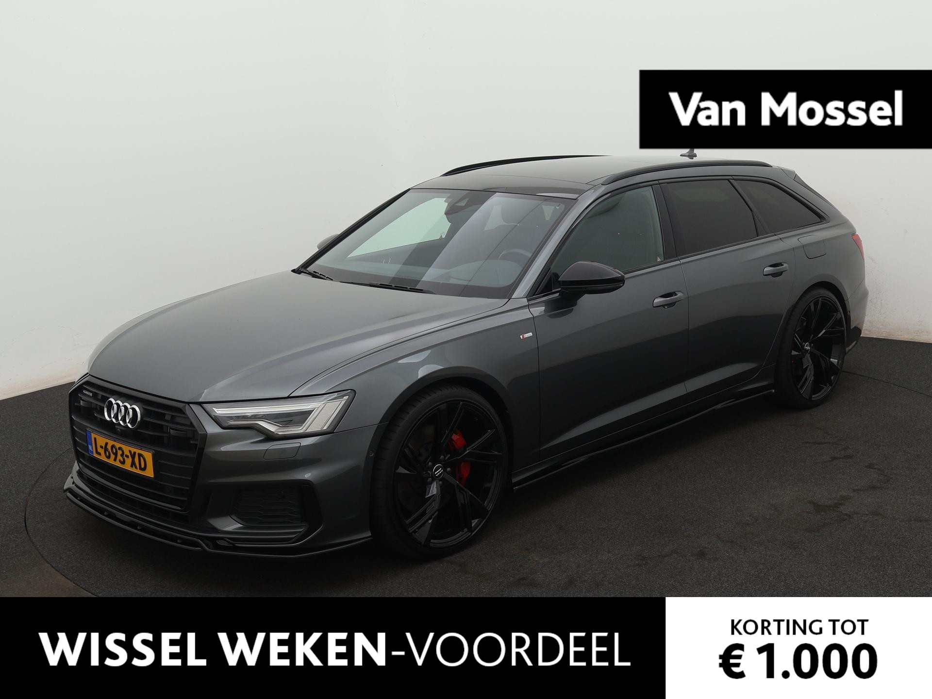 Audi A6 Avant 55 TFSI e quattro Competition | 2X S-LINE | PANORAMADAK | HEAD UP DISPLAY | 360 CAMERA | DODE HOEK DETECTIE | BLACK OPTIC | STOELVERWARMING | TREKHAAK | 20"LICHTMETALEN CELGEN |