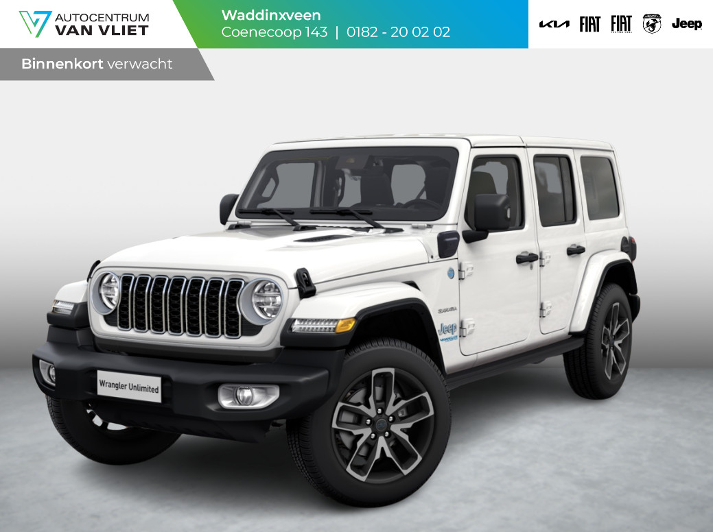 Jeep Wrangler Unlimited 4xe 380 Sahara | 20" | Stoel&Stuur Verwarm. | 12,3" Navi | Adapt. Cruise | Alpine Audio