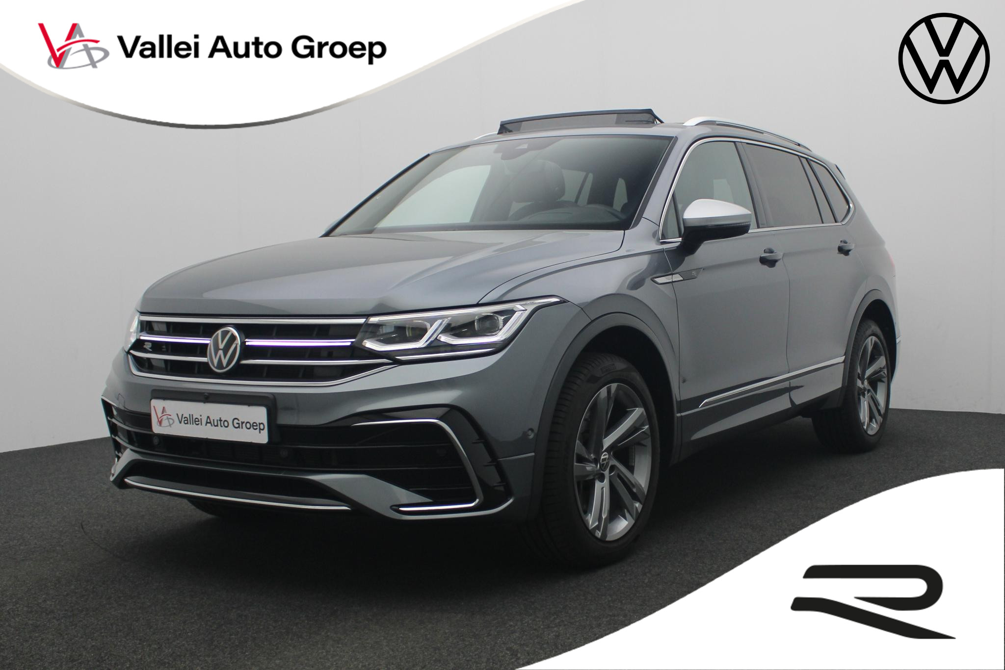 Volkswagen Tiguan Allspace 7 pers. 2.0 TSI 190PK DSG 4Motion R-Line | Pano | Trekhaak | Adaptief onderstel | HUD | IQ Light | Leer | 360 camera | Keyless | Navi | 19 inch