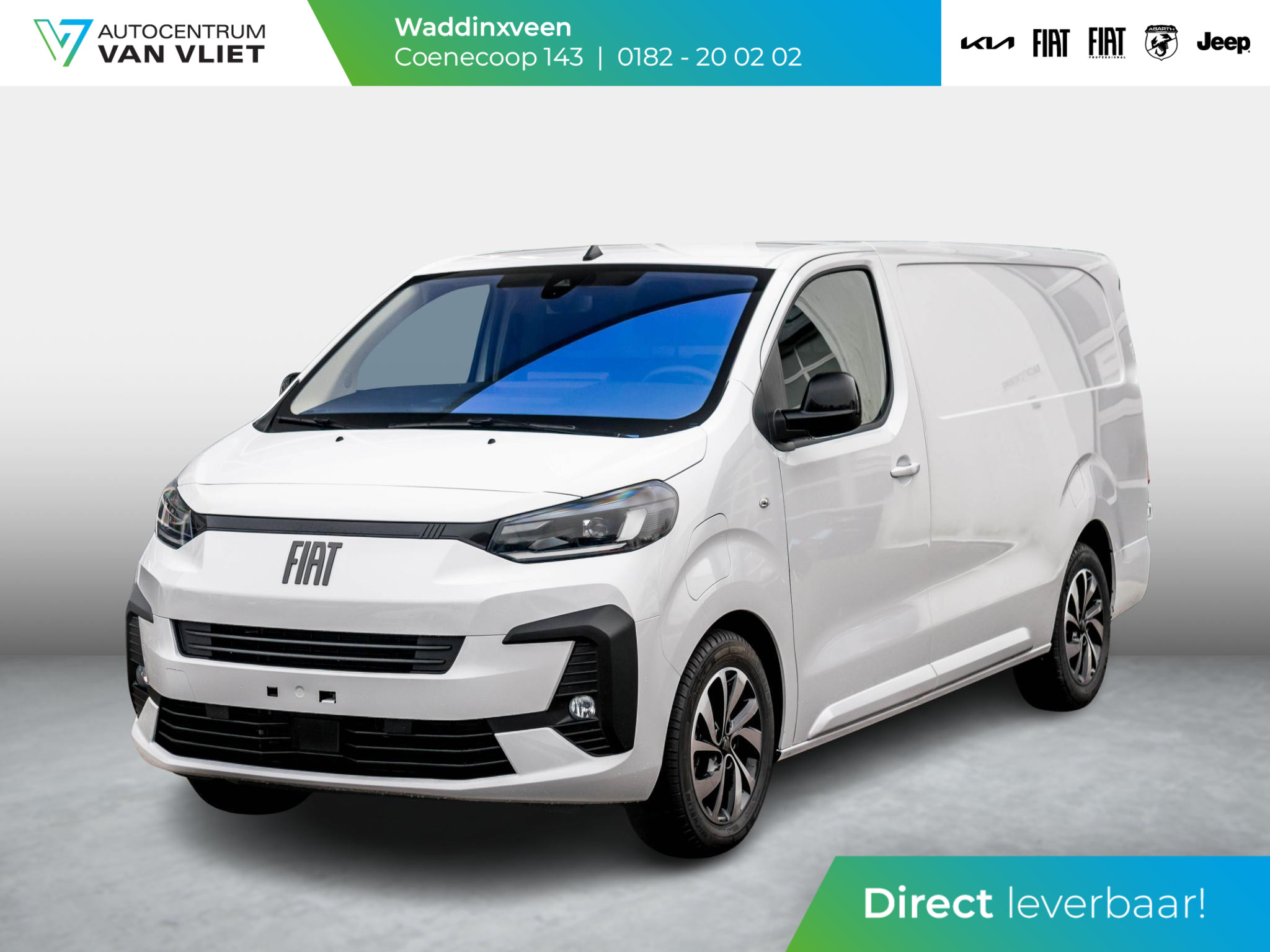 Fiat E-Scudo L3 75 kWh | Pack City | Pack Exterieur | 17" | Laadruimte afw. | Full Led Kopl. | Tussenschot | Reservewiel